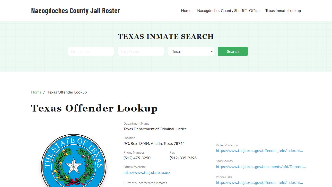 Texas Inmate Search, Jail Rosters